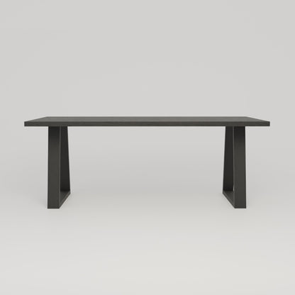 Eikenhouten Tafel -  Classic Line - Trapezium Poot - Black Bold