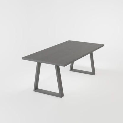 Eikenhouten Tafel -  Classic Line - Trapezium Poot - Black Bold