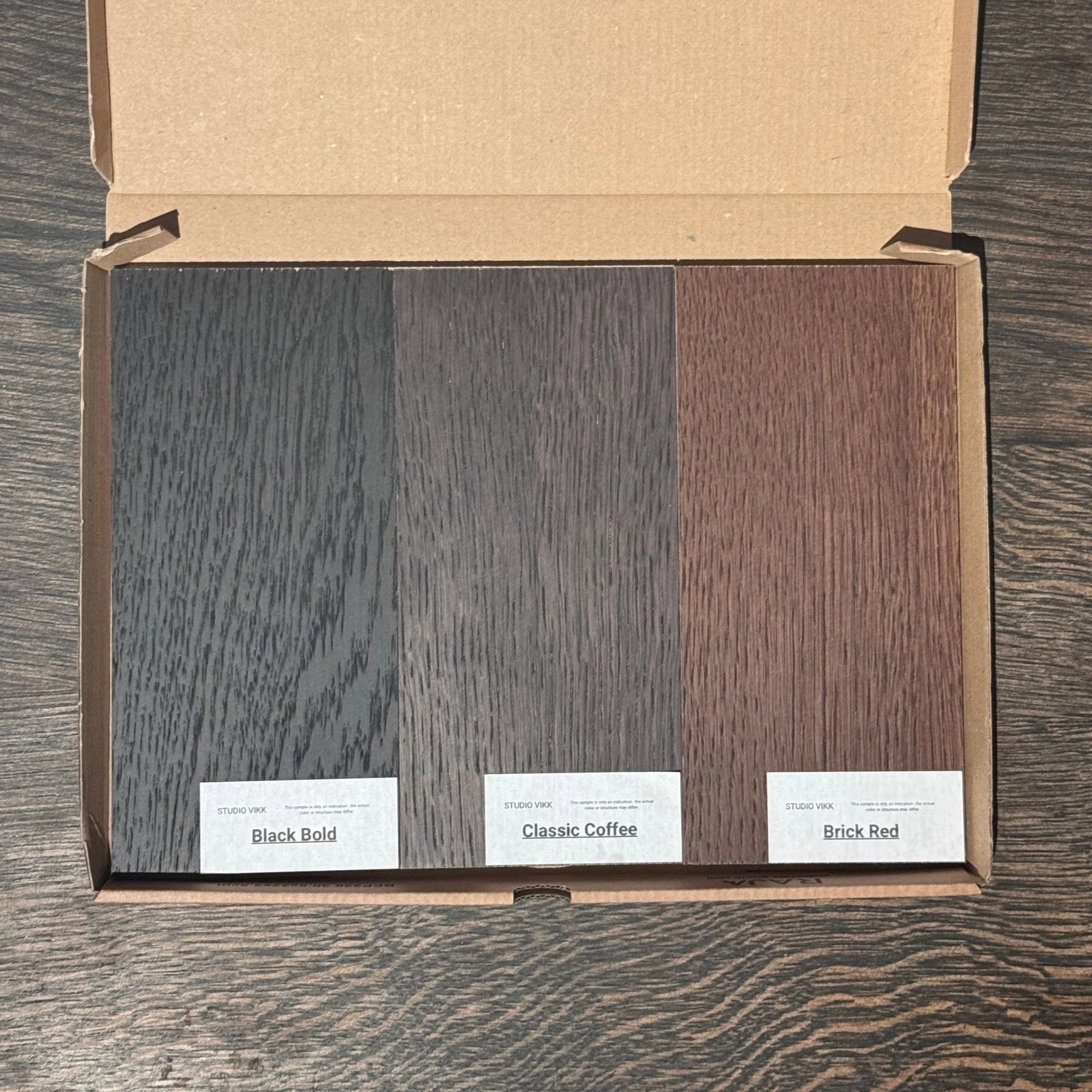 Eikenhouten kleurstalen