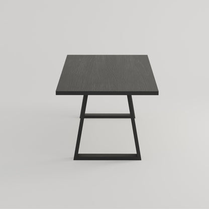 Eikenhouten Tafel -  Classic Line - Trapezium Poot - Black Bold
