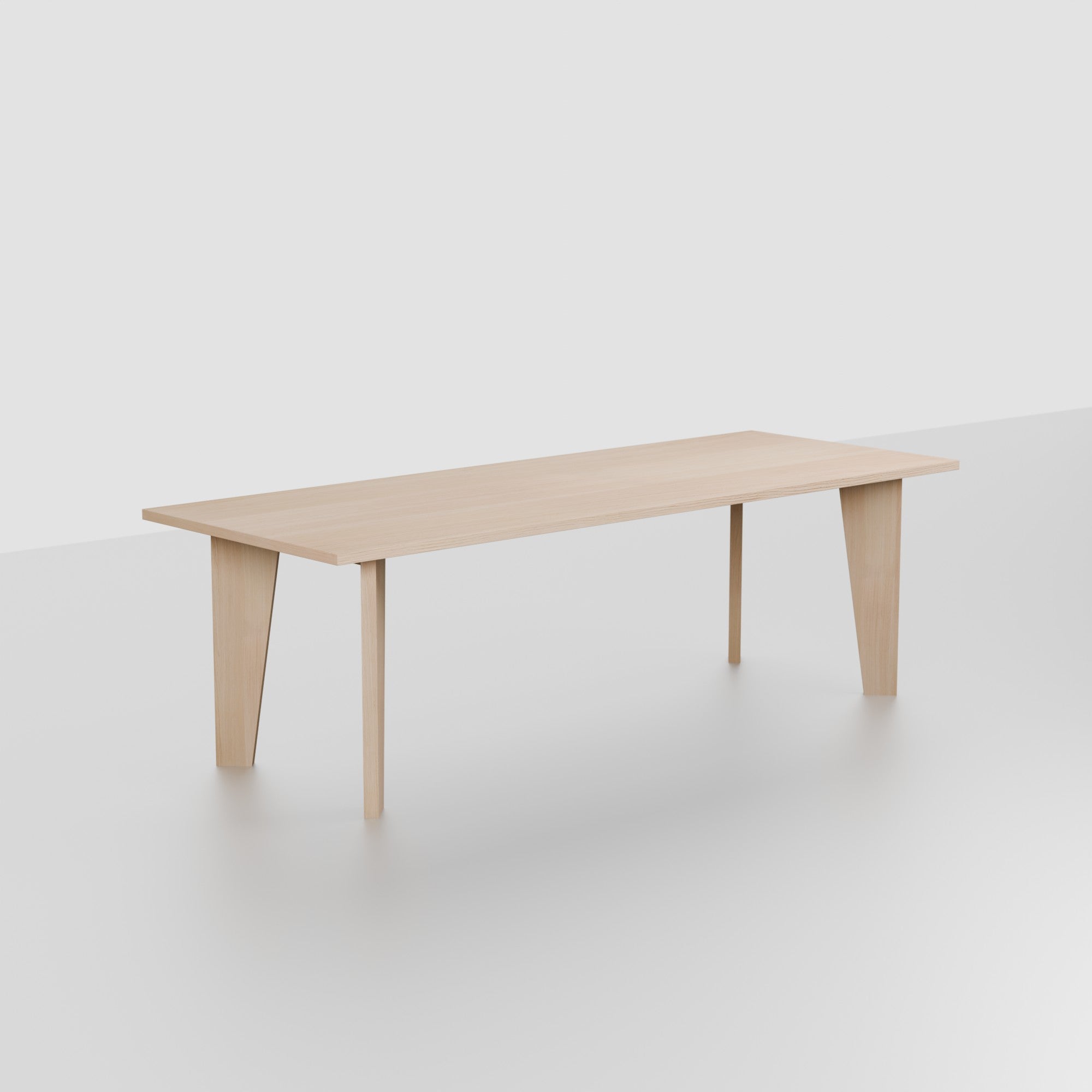 Lumiere – Eiken Massieve Eettafel – Rechthoekig – Rechte Rand – Naturel Lak