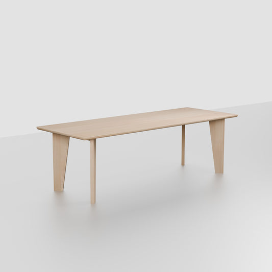 Lumiere – Eiken Massieve Eettafel – Rechthoekig – Ronde Rand – Naturel Lak