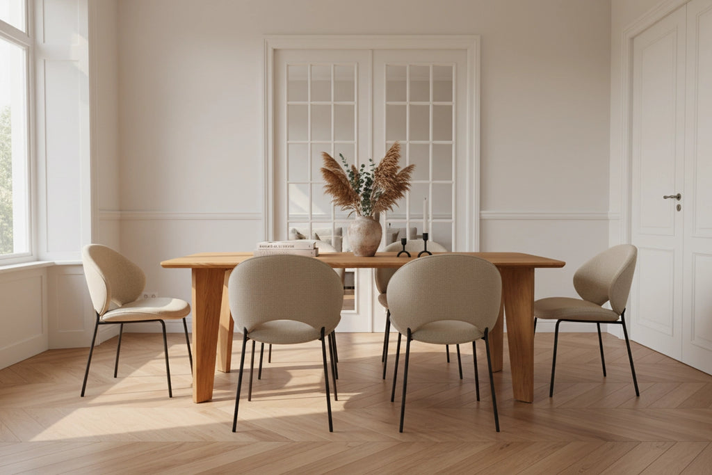 Lumiere – Eiken Fineer Eettafel – Ton – Ronde Rand – Naturel Lak