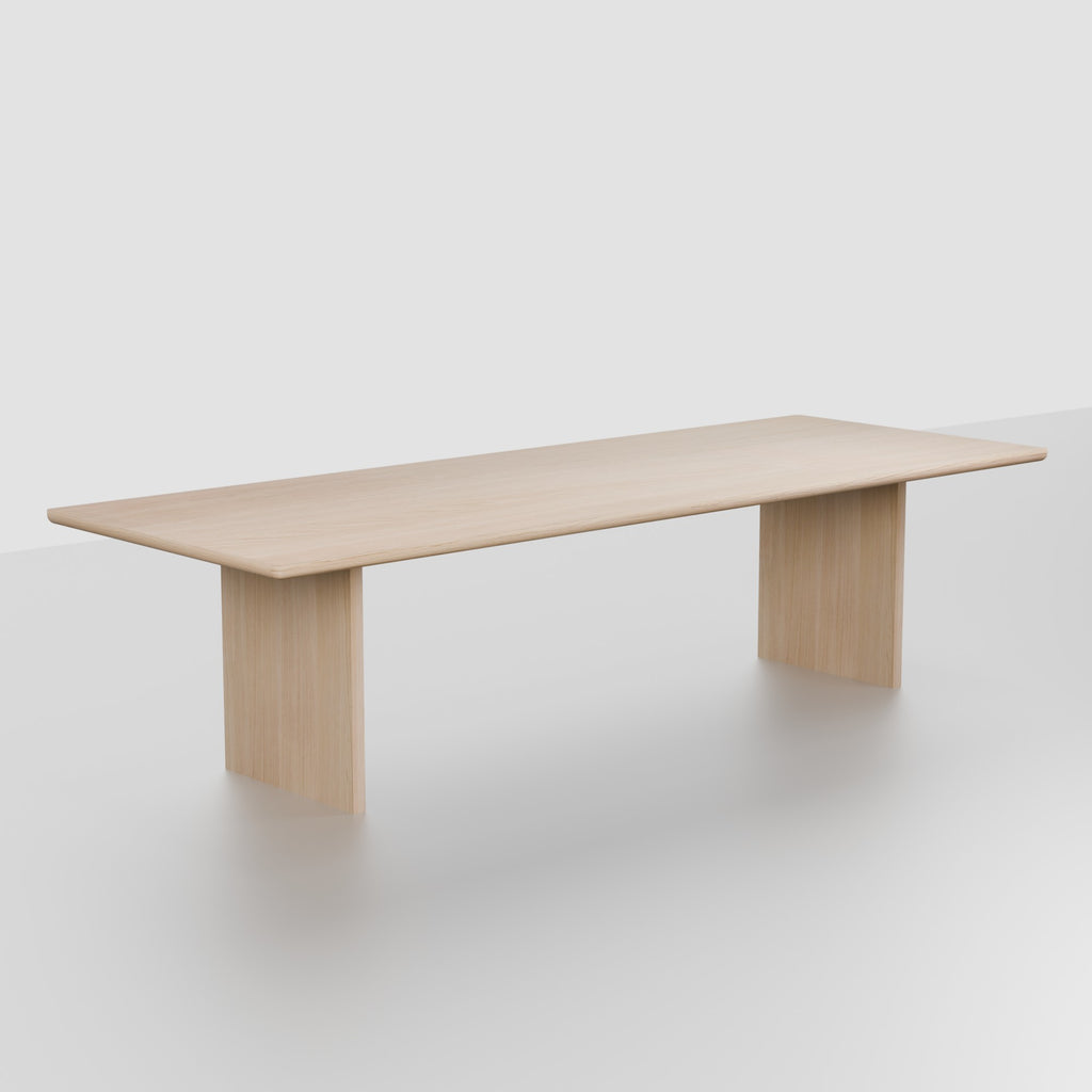 No Fuzz – Eiken Fineer Eettafel – Rechthoekig – Ronde Rand – Naturel Lak