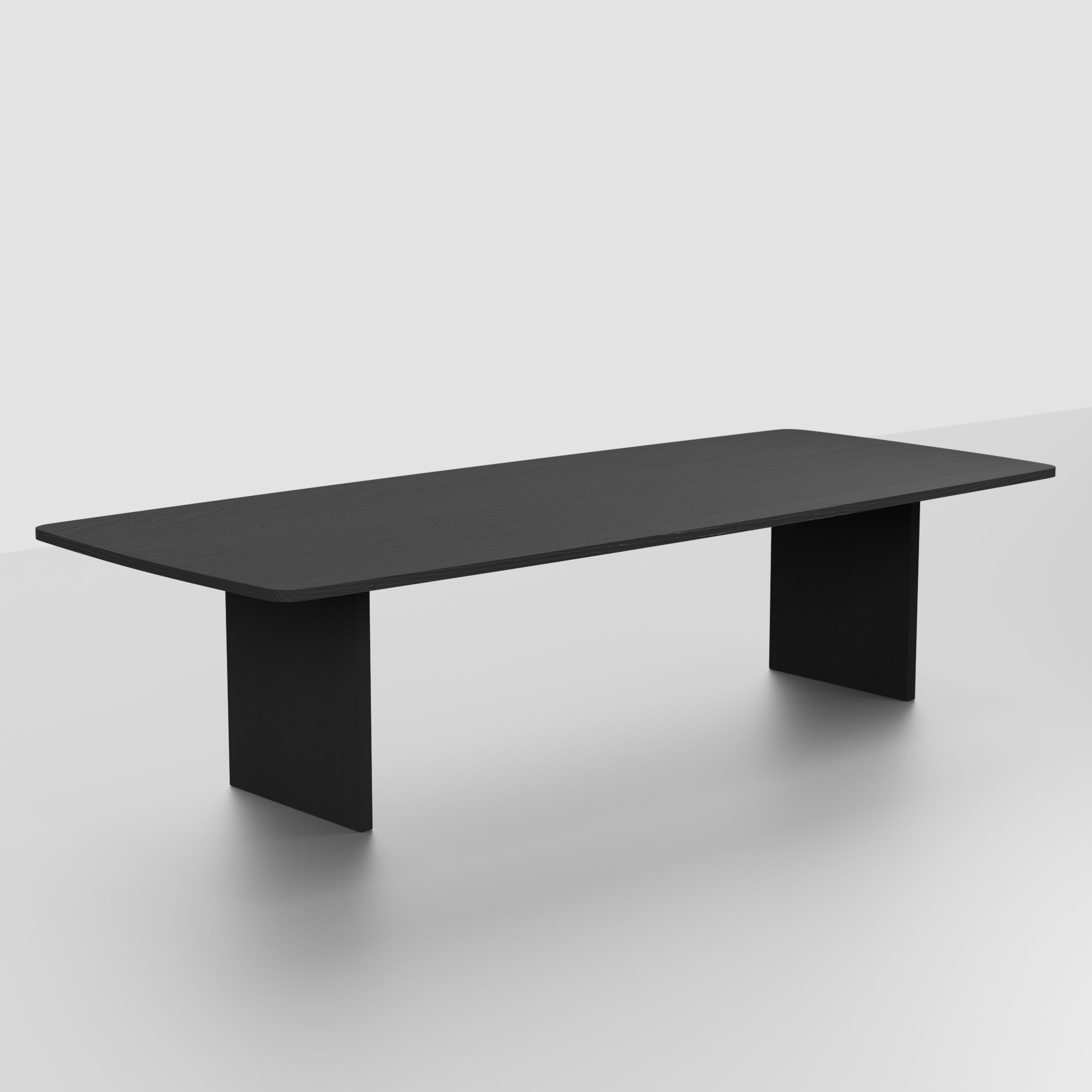 No Fuzz – Eiken Massieve Eettafel – Ton – Rechte Rand – Zwarte Lak