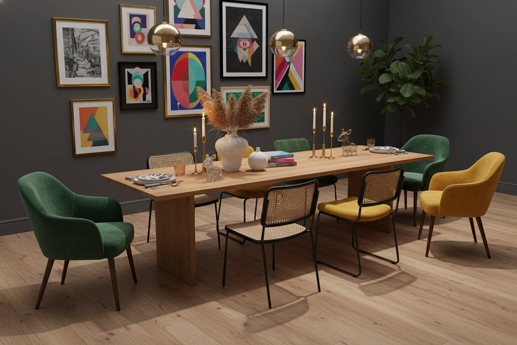 No Fuzz – Eiken Fineer Eettafel – Rechthoekig – Rechte Rand – Naturel Lak