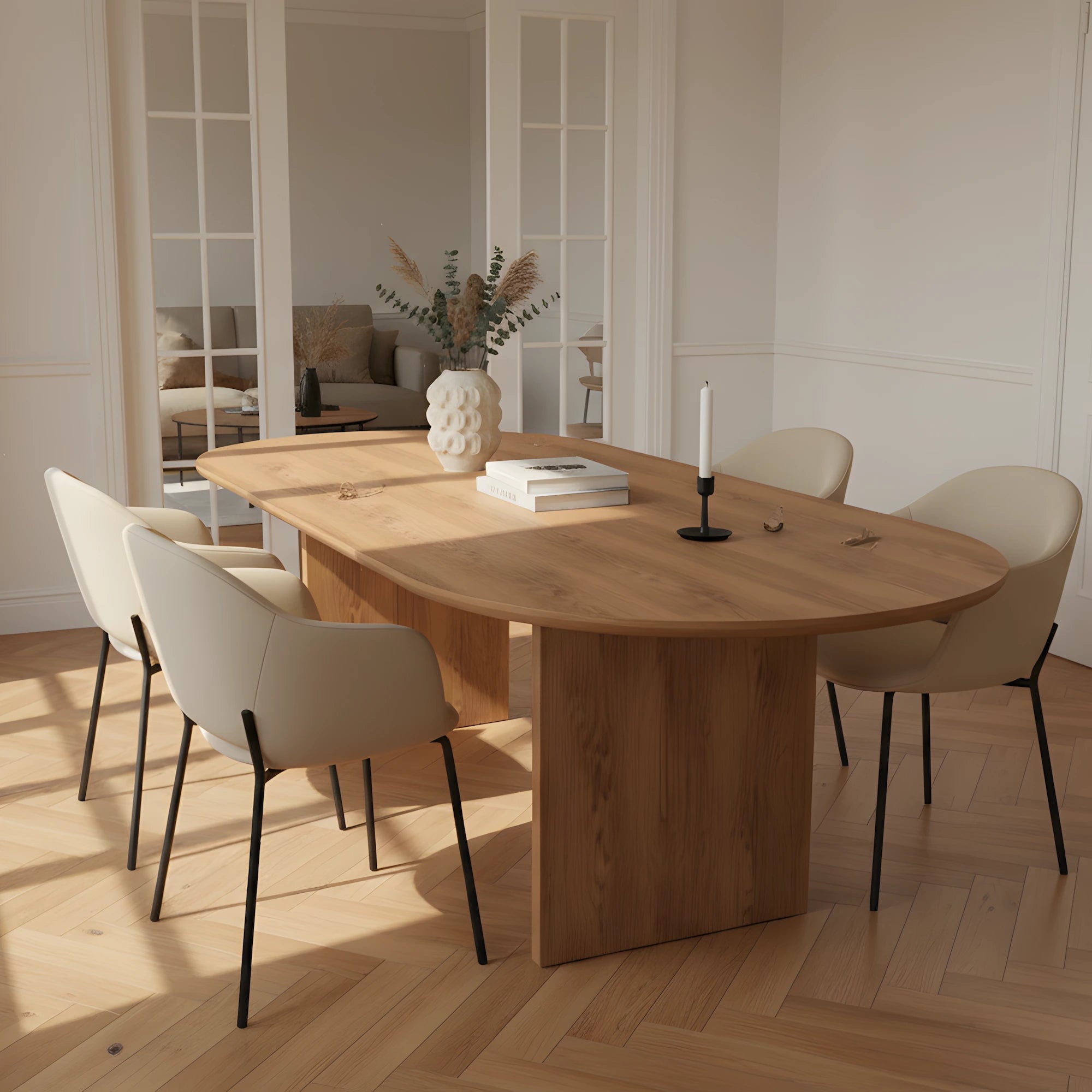 Massief eiken eettafel No Fuzz – ovaal – handgemaakt in Nederland