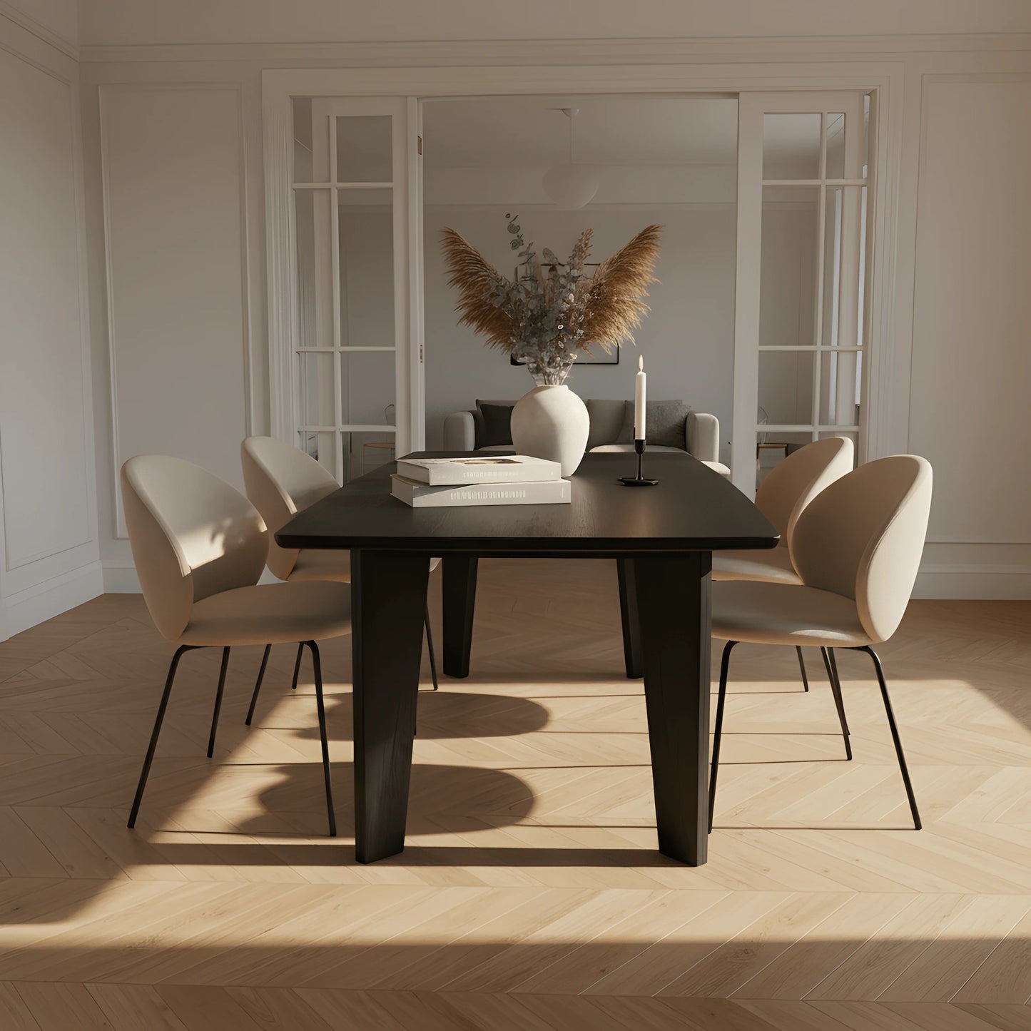 Massief eiken eettafel Lumiere – Ton – handgemaakt in Nederland