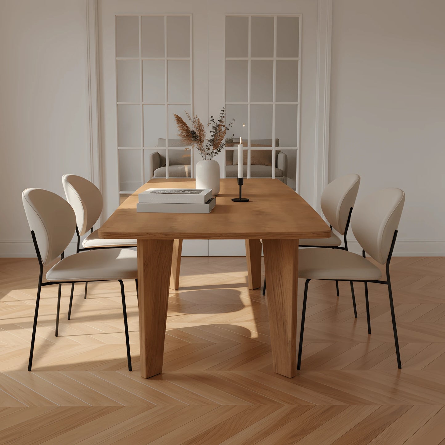 Massief eiken eettafel Lumiere – Ton – handgemaakt in Nederland