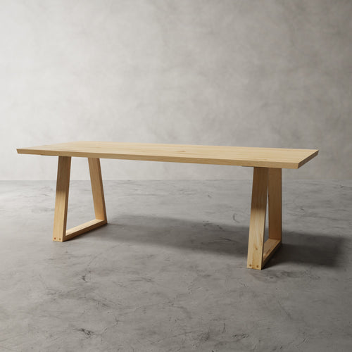 Atelier massief eiken eettafel in naturel eiken, schuin van voren