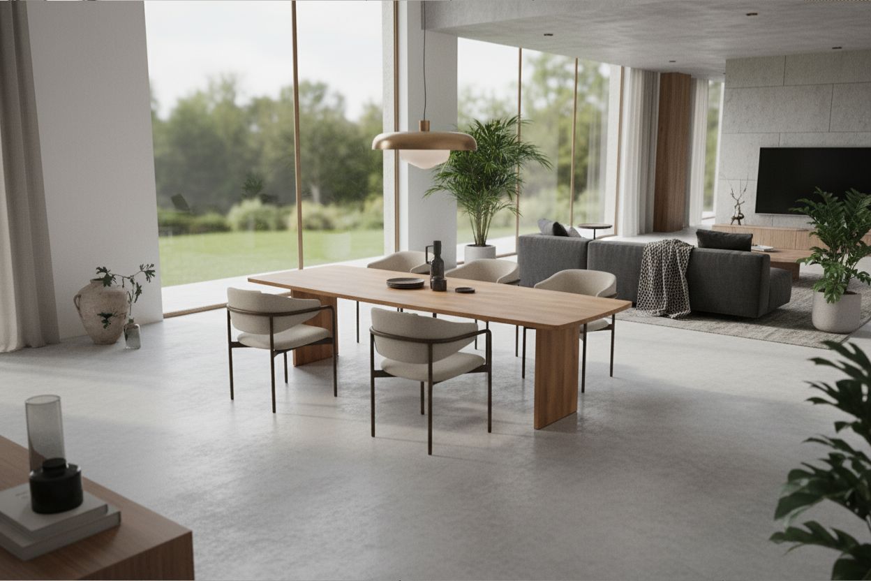 No Fuzz – Eiken Massieve Eettafel – Ton – Rechte Rand – Naturel Lak