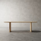 No Fuzz Ovaal massief eiken eettafel in naturel eiken, vooraanzicht