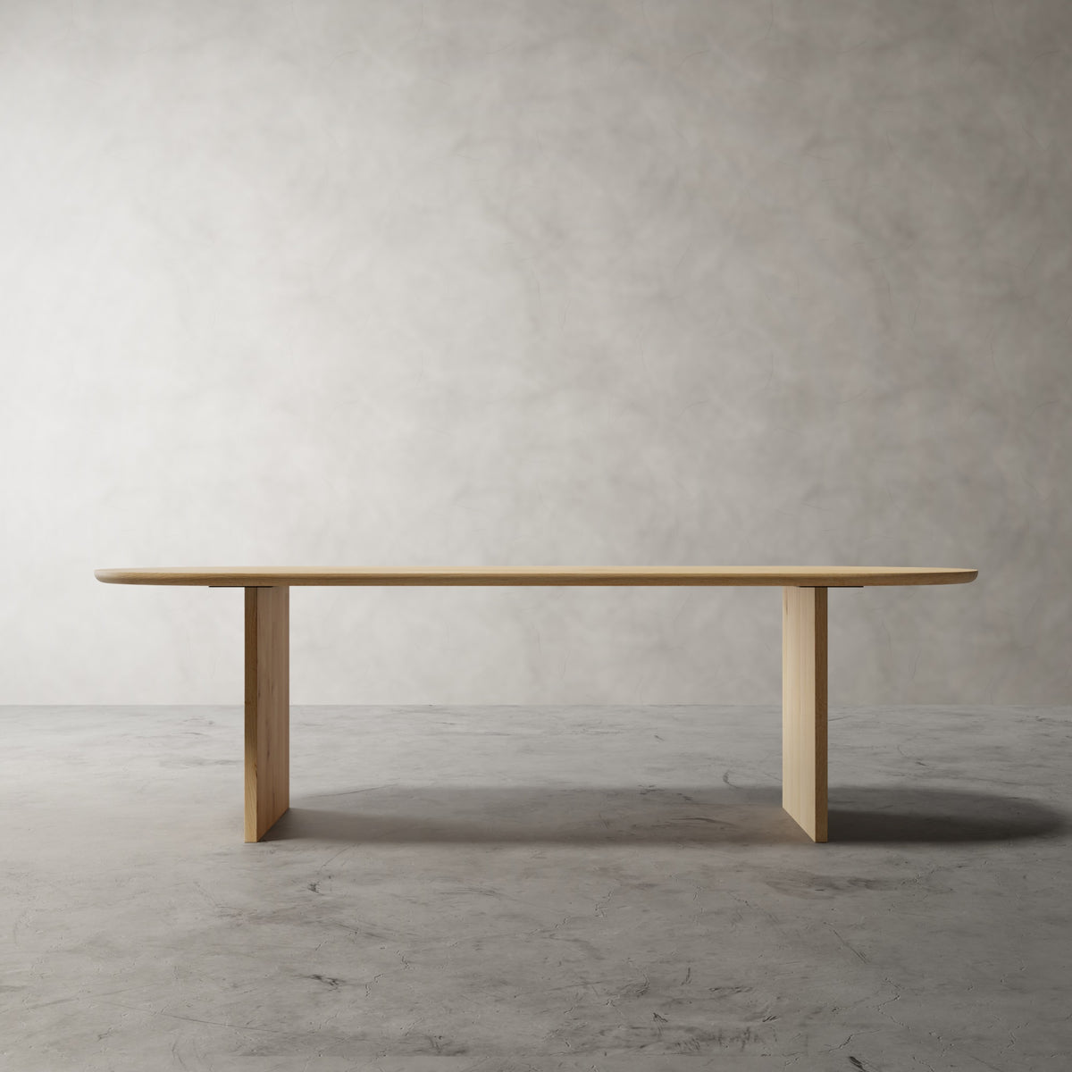 No Fuzz Ovaal massief eiken eettafel in naturel eiken, vooraanzicht