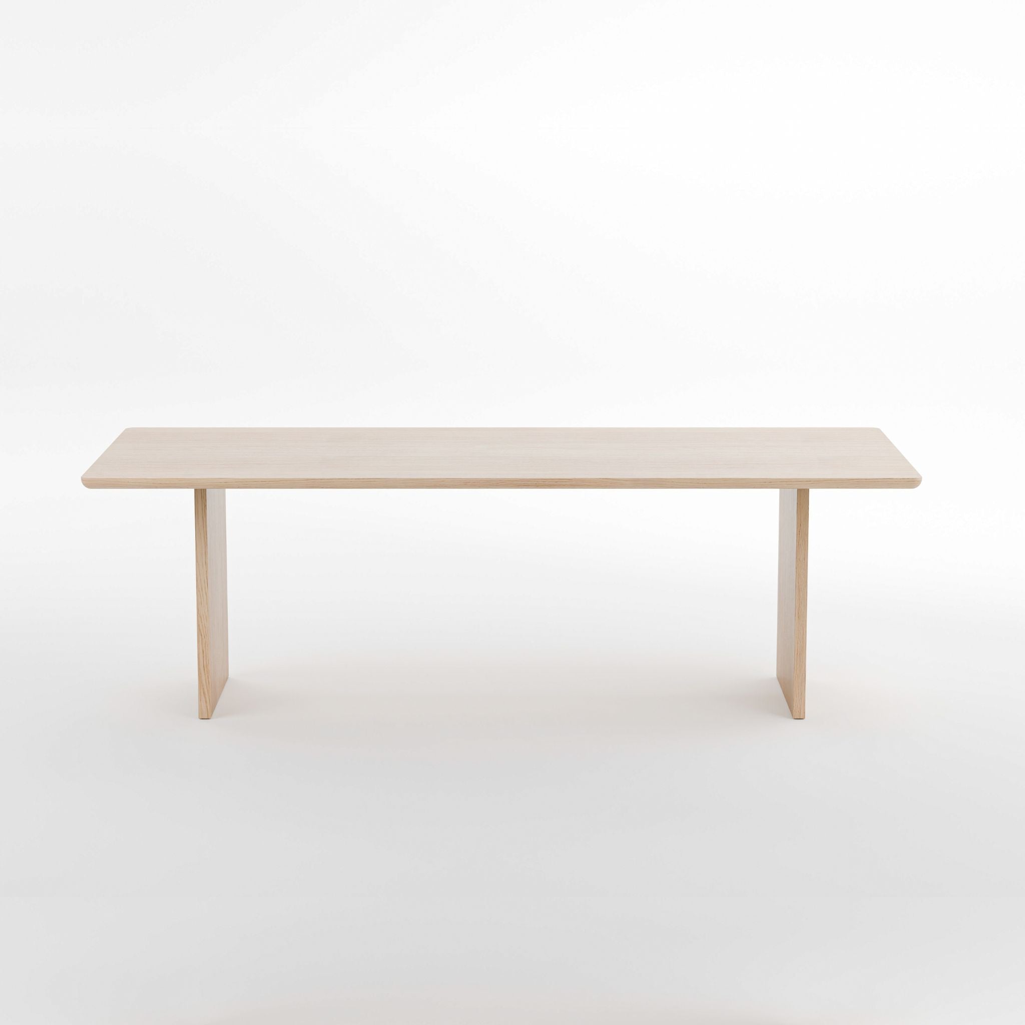 No Fuzz – Eiken Fineer Eettafel – Rechthoekig – Ronde Rand – Naturel Lak