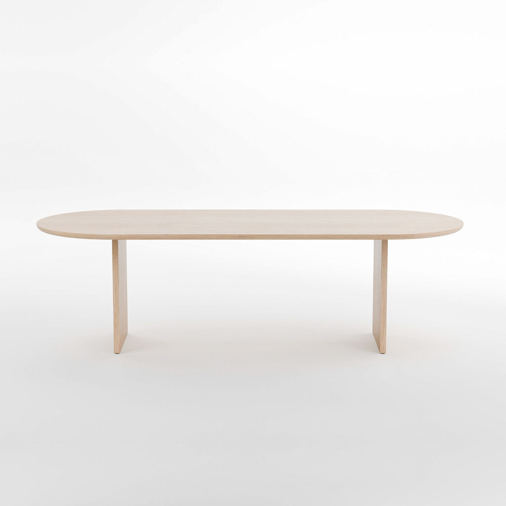 No Fuzz – Eiken Fineer Eettafel – Plat Ovaal – Ronde Rand – Naturel Lak