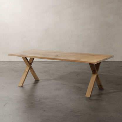 Eikenhouten Tafel -  Classic Line - X Poot - Naturel
