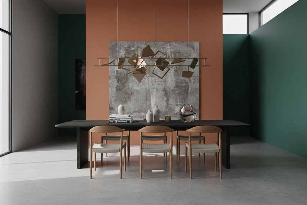 No Fuzz – Eiken Fineer Eettafel – Ton – Ronde Rand – Zwarte Lak