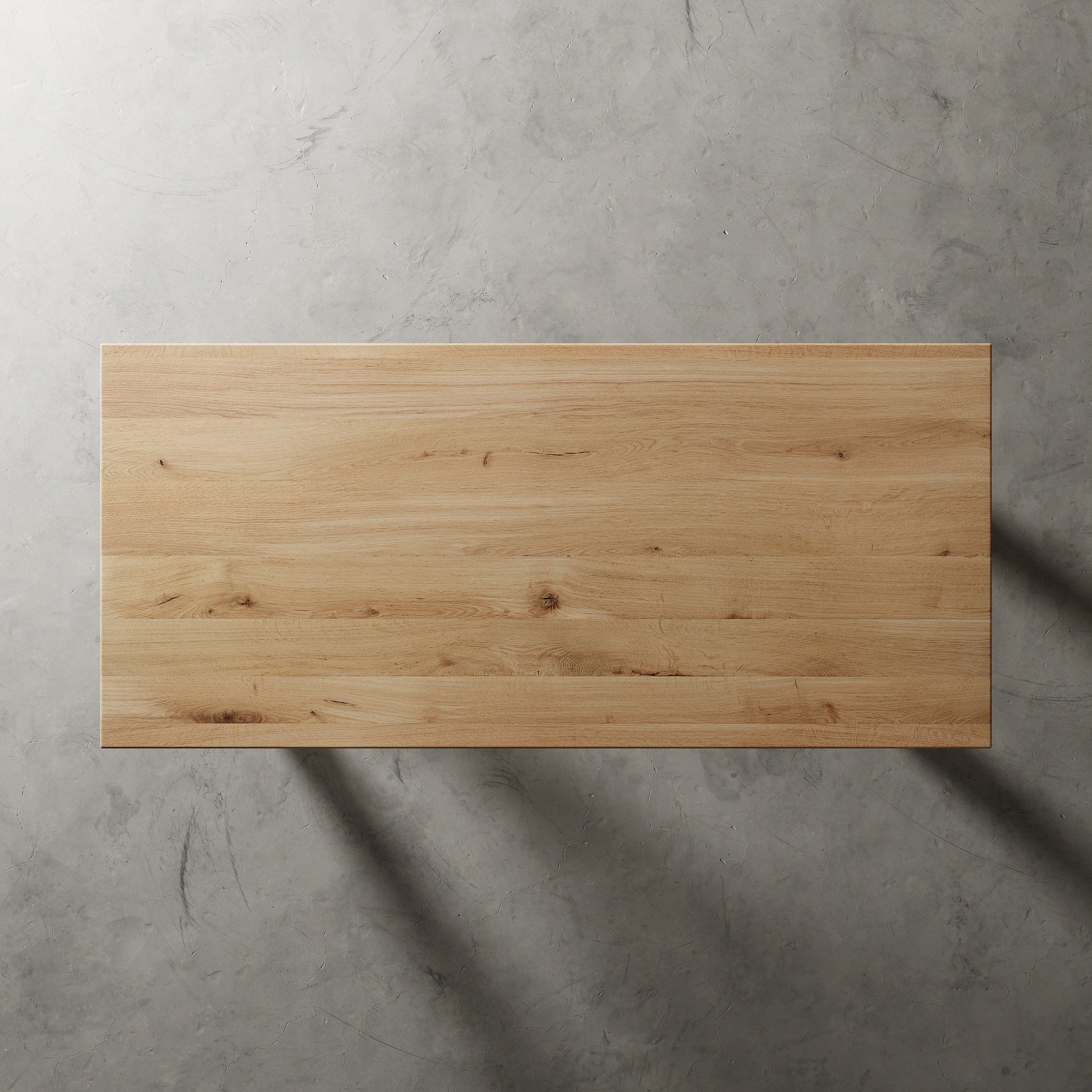 massief eikenhouten tafel met Eikenhouten A poot, aanzicht boven
